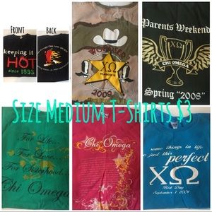 10 Chi Omega Sorority T-Shirt Lot!
